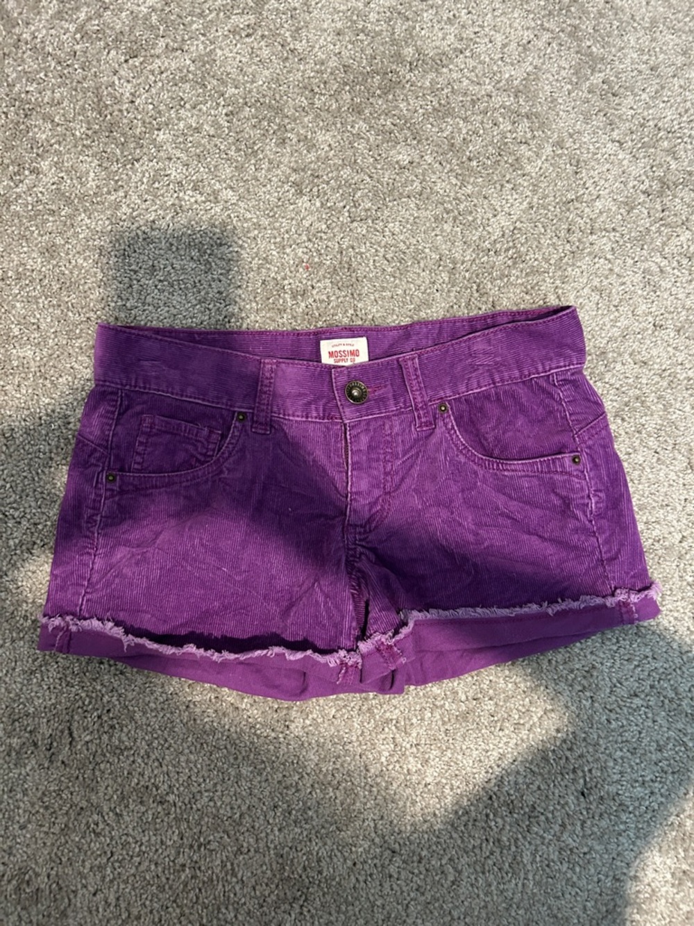 Mossimo Supply Co. Purple Frayed Hem Denim Corduroy Shorts